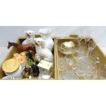 Beswick matt horse, pair Staffordshire dogs, pair Beswick Beagles, Culinary Concepts bottle stand,