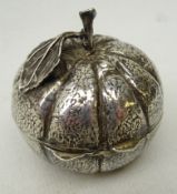 Silver lidded box in the form of a Pumpkin,