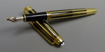 Writing Instruments - Montblanc 'Meisterstuck' fountain pen, with '18K' gold nib, two tone body,