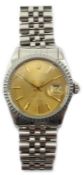 Rolex oyster perpetual datejust stainless steel wristwatch, model 1603,