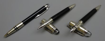 Writing Instruments - Montblanc Starwalker set of three; fountain pen with '14k' gold nib,