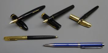 Writing Instruments - Five Sheaffer pens;