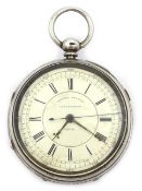 Victorian silver Centre Seconds chronograph no 42611 key wound,