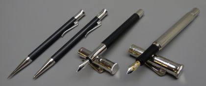 Writing Instruments - Graf Von Faber-Castell, black fountain pen with '18ct' gold nib,