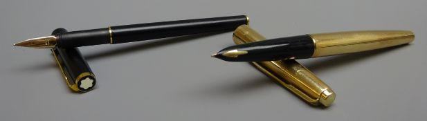 Writing Instruments - Montblanc slimline fountain pen and a Parker 61 fountain pen,
