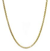 18ct gold box link chain necklace, stamped 750, approx 6.