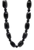 Large contemporary design jet bead necklace Condition Report 81cm<a href='//www.