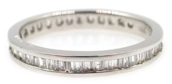 White gold baguette diamond eternity ring, hallmarked 18ct diamonds approx 0.
