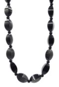 Contemporary design jet bead necklace Condition Report Length = 73cm <a