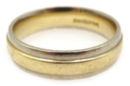 9ct white and yellow gold wedding band, hallmarked 9ct, approx 4.