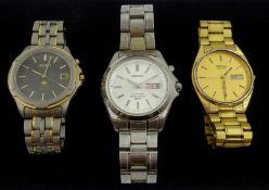 Two Seiko Kinetic wristwatches and Seiko quartz (3) Condition Report <a