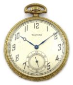 Gold-plated Waltham pocket watch no 23922886, watch case by Eldridge W.C.Co no.