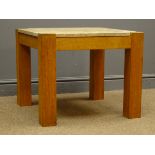 Marble top coffee table, square oak supports, W60cm, H50cm,