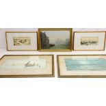 Venetian Scene, 20th century oil on board indistinctly signed, Coastal Scene's,