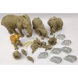 Seven Martha Carey 'The Herd' models comprising 'Lightening', L26cm, 'Sticks & Stones' etc,