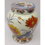 19th century Ironstone baluster shaped jar and cover,