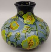 Moorcroft 'Butterfield' pattern vase of squat baluster form, trial piece by Paul Hilditch dated 28.