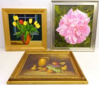 'Damask Rose' and Still Life of Tulips,