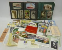 Two Edwardian Post card Albums containing various postcards including White Star Line, Cunard Line,