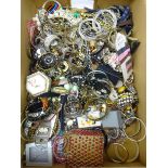 Quantity of costume jewellery, watches,