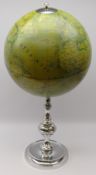 Terrestrial globe on chrome stand, H86cm Condition Report <a href='//www.