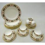 Royal Crown Derby 'Derby Border' pattern set of six trios and dinner plates (24)