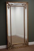 Large ornate gilt framed bevel edge mirror,