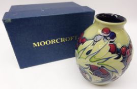 Moorcroft vase decorated with berries, trial piece dated 5.11.