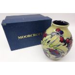 Moorcroft vase decorated with berries, trial piece dated 5.11.