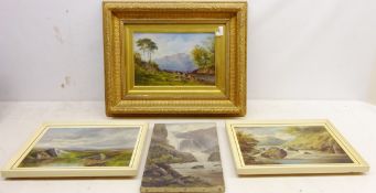 Highland Landscapes, four 19th century oils on canvas signed and dated 1879 by J W Bibbs max 18.