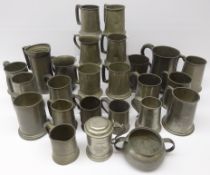 Various 19th century and later pewter tankards Condition Report <a href='//www.