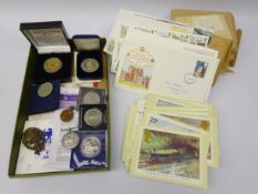 Collection of coins and other collectibles including; 1914-1918 War medal awarded to 'PLY.