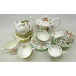 Set of six Minton 'Haddon Hall' trios and Minton 'Marlow' pattern tea set for six