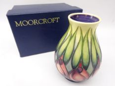 Moorcroft 'April Tulips' small baluster vase designed by Emma Bossons, 2003,