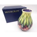 Moorcroft 'April Tulips' small baluster vase designed by Emma Bossons, 2003,