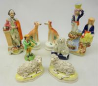 Victorian and later Staffordshire figures; Couple fishing in Turkish dress,