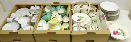 Quantity of dinner and tea ware comprising an Art Deco Grafton 'Conway' tea set for six,