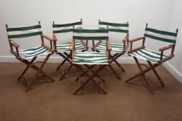 Set five hardwood folding chairs,