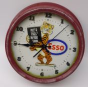 'Esso' style, battery operated, wall clock,