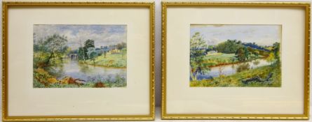 Rural River Landscapes, pair of watercolour signed by John Wilson Hepple (British 1886 - 1939) 15.