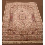 Persian Keshan design beige ground rug/wall hanging,
