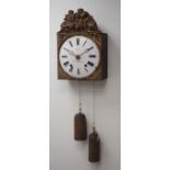 Late 19th century French Comtoise wall clock, white enamel Roman dial signed 'Sthira a St.