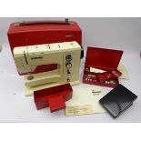 Bernina Record 830 professional electric sewing machine, in red case with foot-pedal,