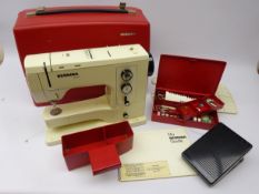 Bernina Record 830 professional electric sewing machine, in red case with foot-pedal,