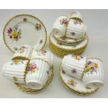 Set of nine early 20th century Bishop & Stonier trios, of ribbed form,