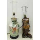 20th century Chinese Famille Verte table lamp,
