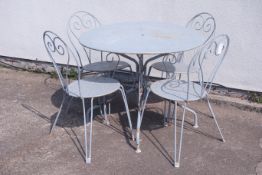 Circular French bistro table, grey paint finish (D94cm,