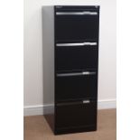 Bisley filing cabinet, four drawers, black finish, with key, W47cm, H132cm,