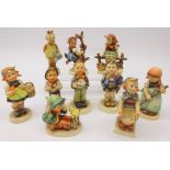Nine Goebel Hummel figures; Little Sweeper, Home From The Market,