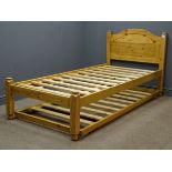 Solid pine 3' single bed frame with slide out guest bed underneath, W96cm, H97cm,